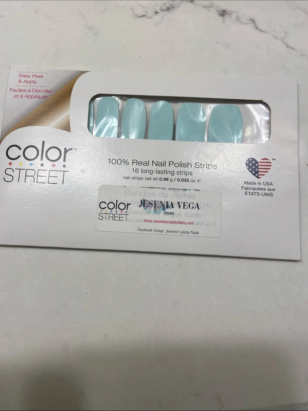 Color Street Glitter Confetti & Light Blue Nail Strips